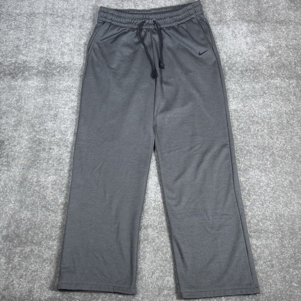 Nike Sweatpants Women's Large Gray Therma Fit Running CU5529 010‎ Baggy Straight